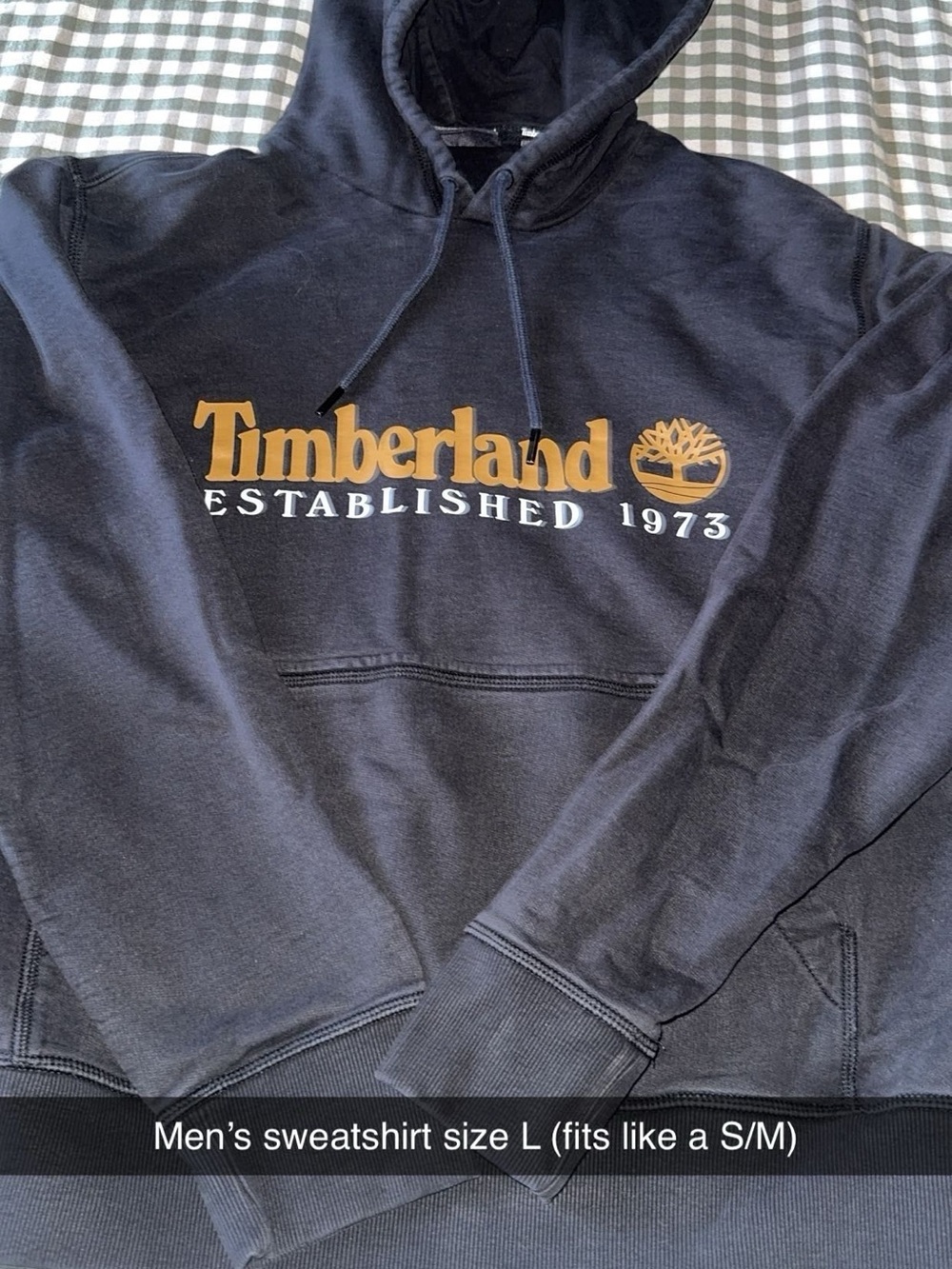 Timberland Navy Pullover Hoodie with Gold Logo